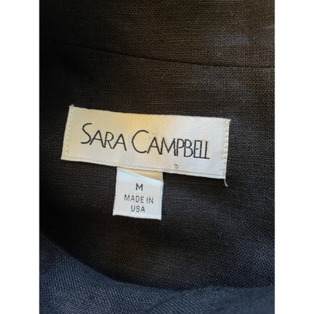 Sara Campbell Mockneck Linen Sleeveless Black Dress.‎ Size Medium. Made In USA. - Picture 8 of 10